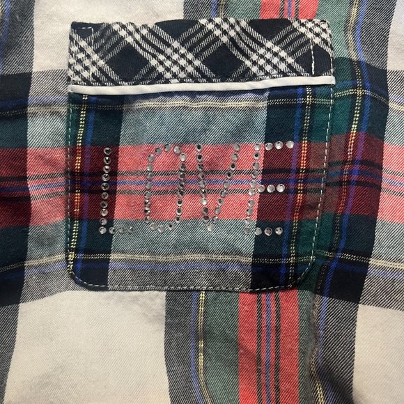 Victorias Secret Flannel Sleep Romper Rhinestones Small - Picture 5 of 5